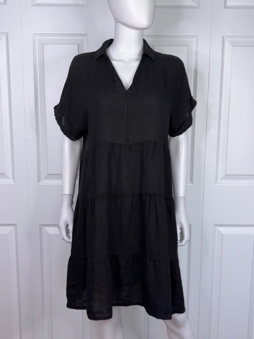 FRANCESCA BETTINI Short-sleeved linen dress medium